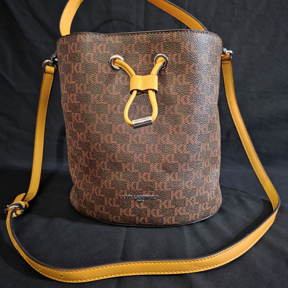 Karl Lagerfeld Yellow and Black Tote Bag